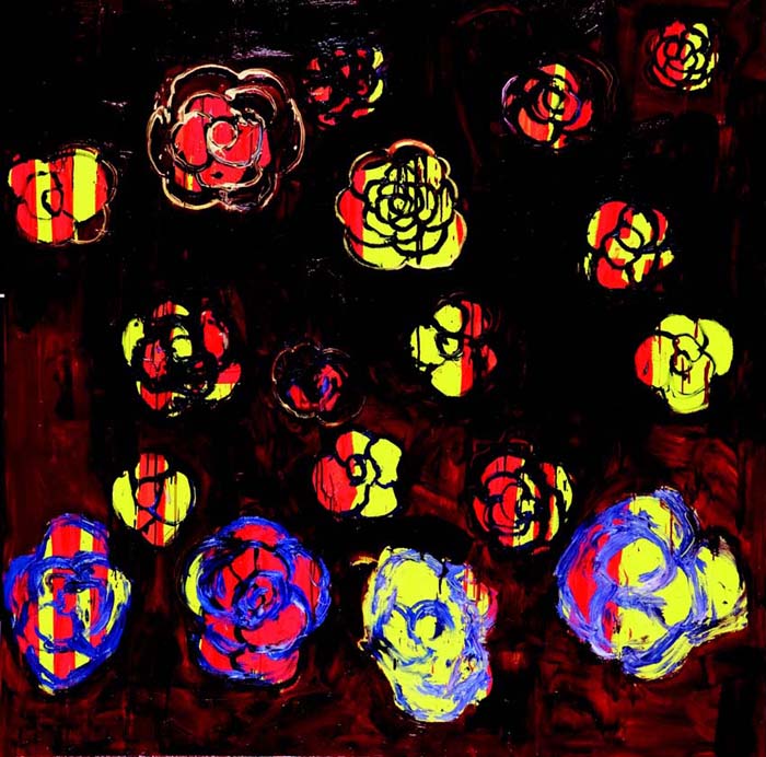 Sunset William Camellia, 2010, crystallina oil on canvas, 72x72in